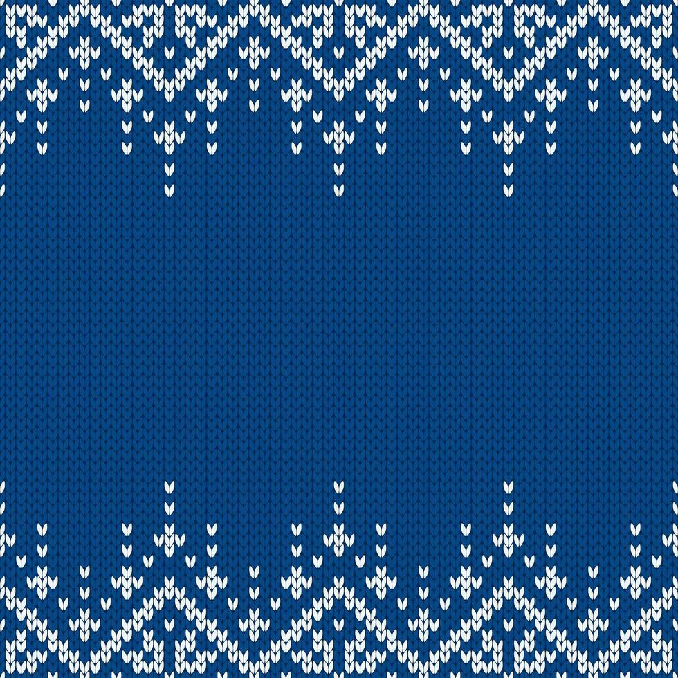 Winter knitted wool sweater pattern with snowflakes and place for text. vector