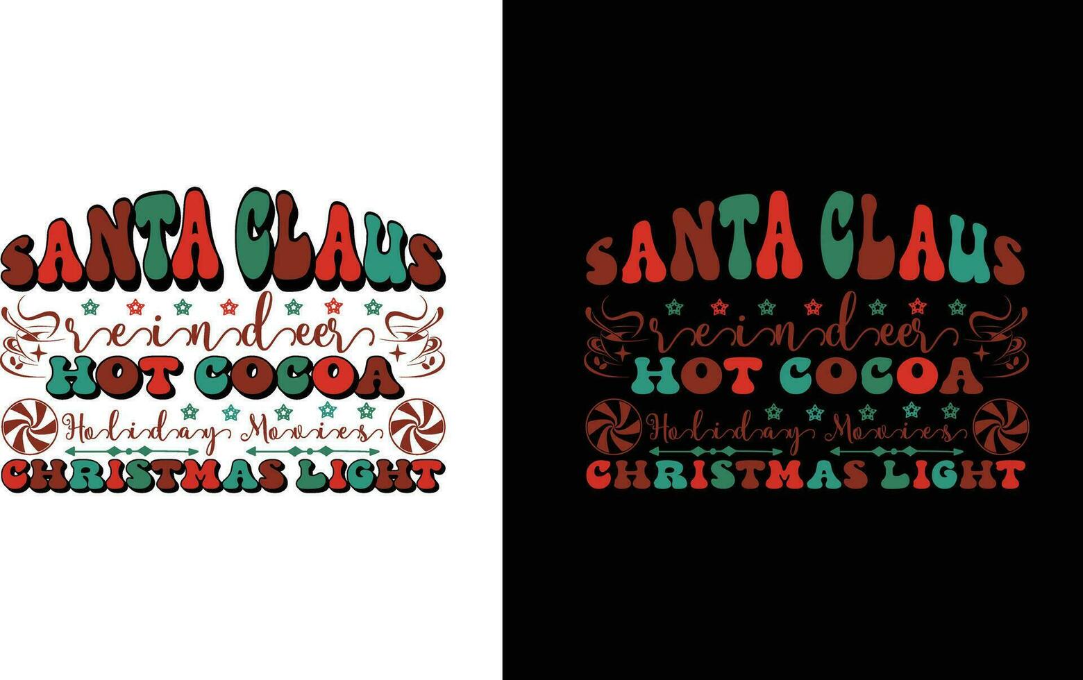 Papa Noel claus reno caliente cacao fiesta películas Navidad ligero t camisa vector