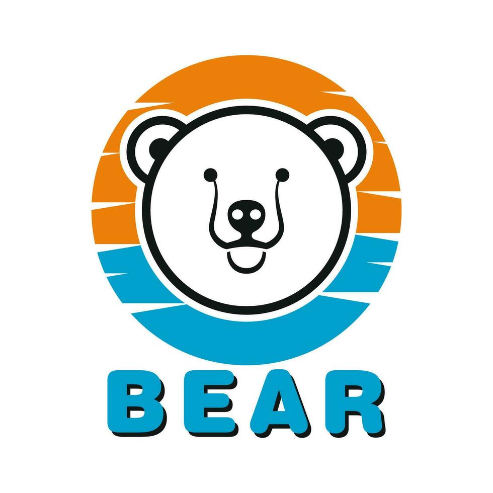 oso cabeza mascota logo vector