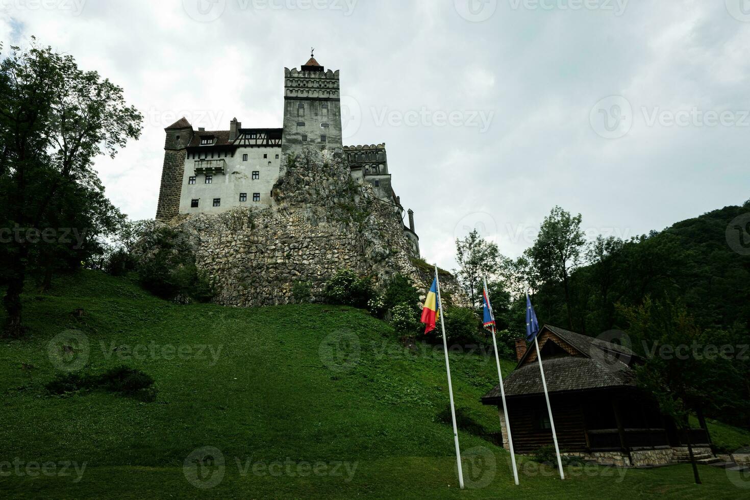 The Bran Castle in Romania. Dracula medieval castle in Carpathians, Transylvania. photo