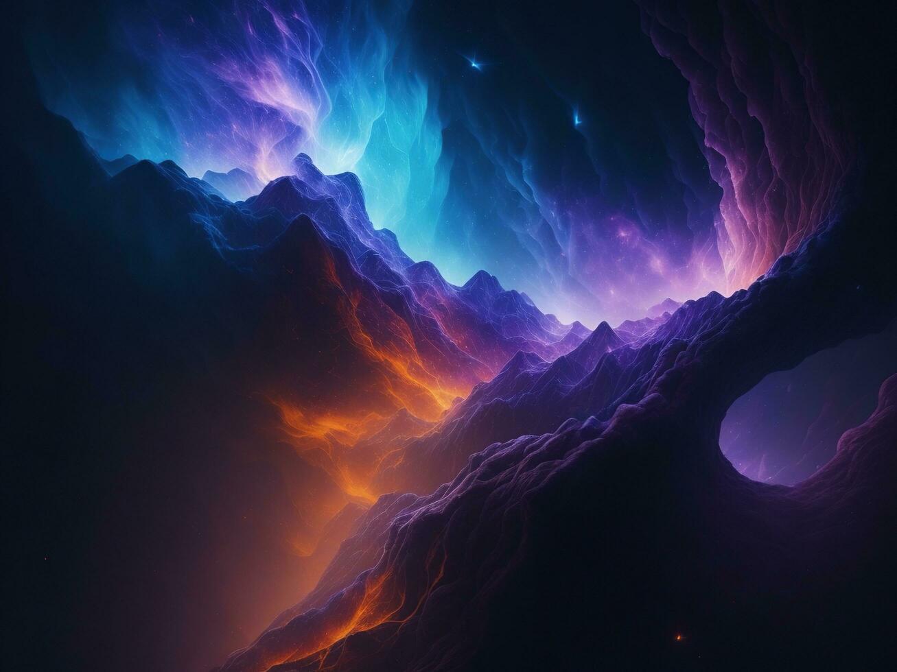 Abstract background that mimics the texture of a nebula in space. AI genareted photo
