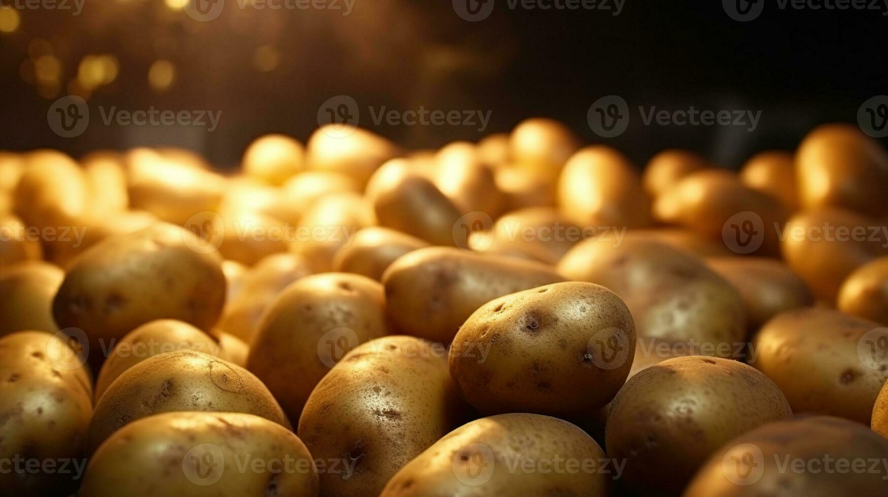 generativo ai, cerca arriba Fresco orgánico todo patata antecedentes. agricultores mercado vegetal foto