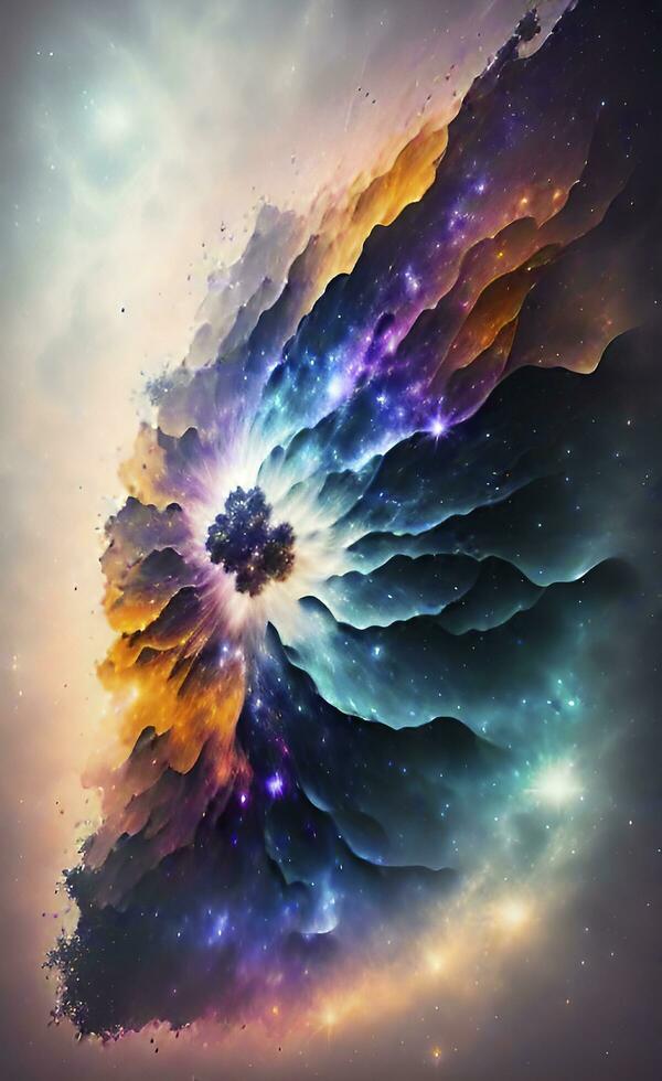 Abstract background, wallpaper that mimics the texture of a nebula in space. AI genareted photo