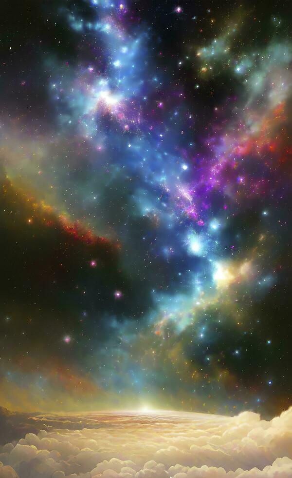 Abstract background, wallpaper that mimics the texture of a nebula in space. AI genareted photo