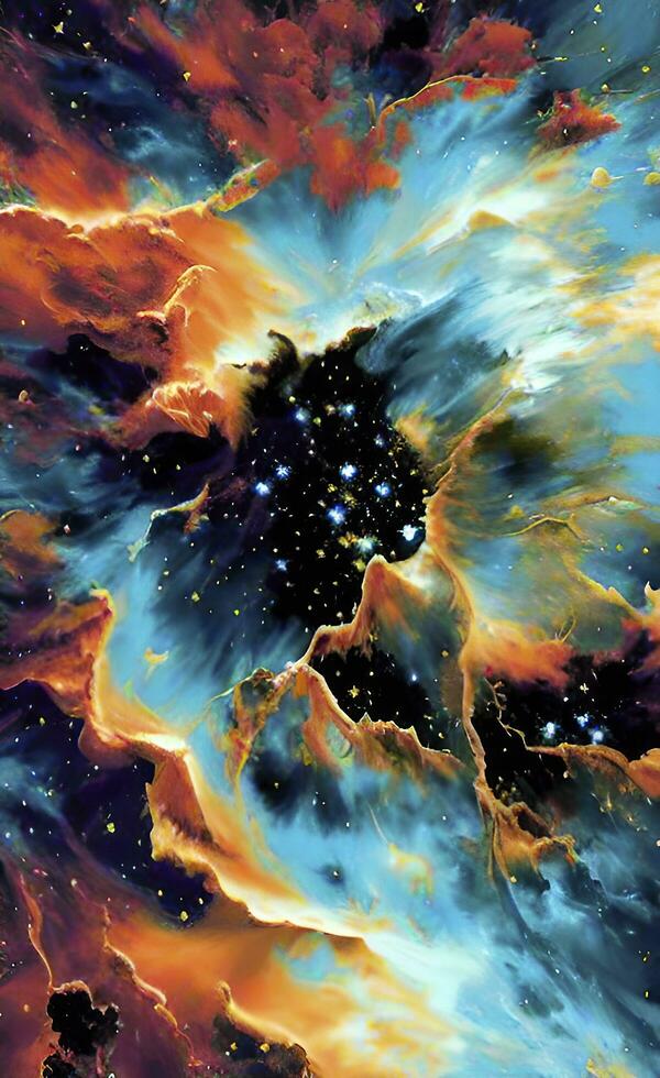 Abstract background, wallpaper that mimics the texture of a nebula in space. AI genareted photo