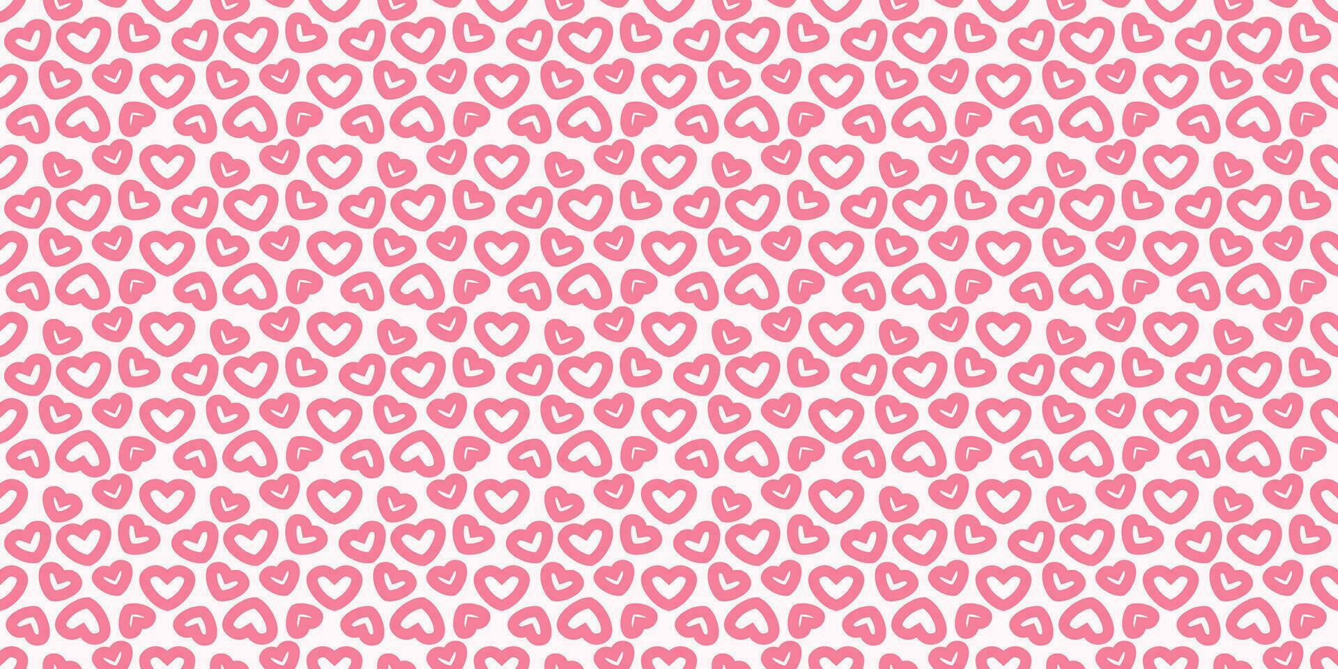 Pink heart seamless pattern background. Vector illustration