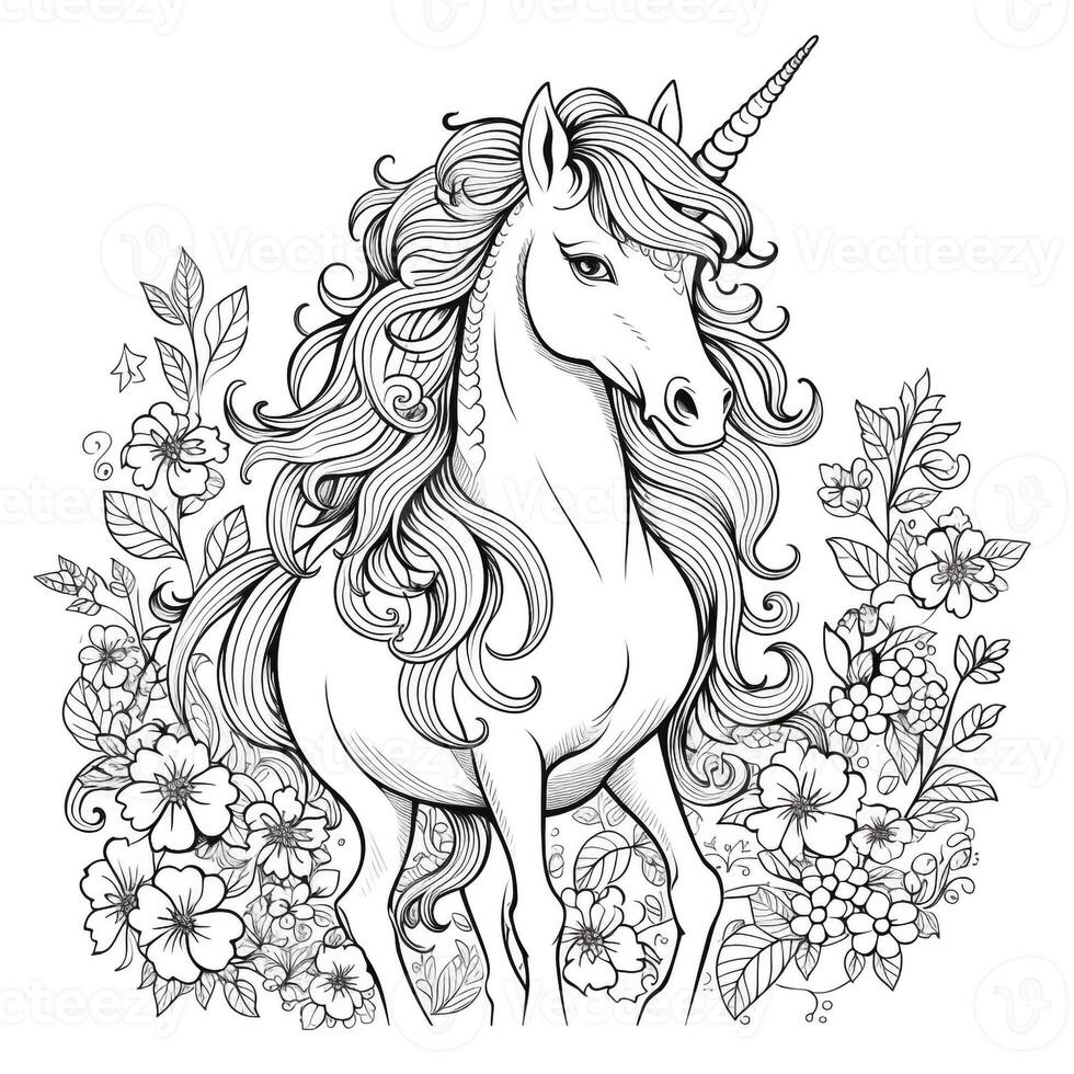 Unicorn Coloring Pages For Kids photo