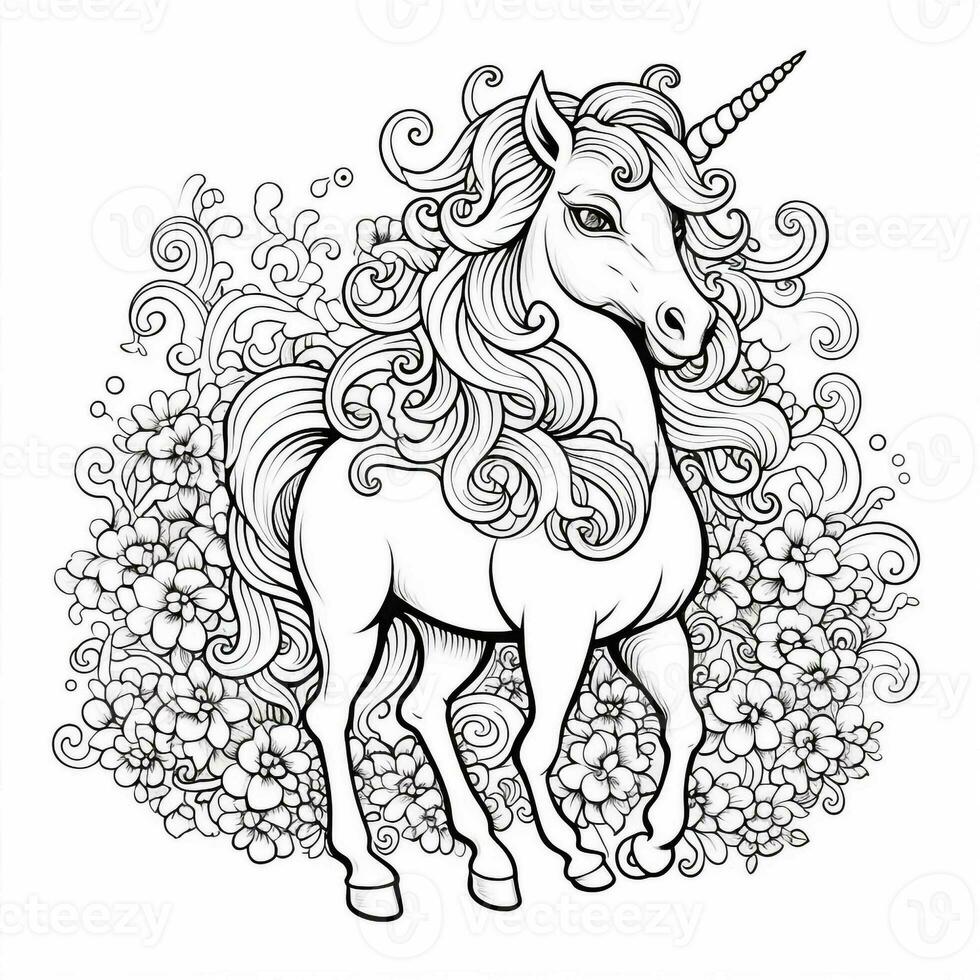 Unicorn Coloring Pages For Kids photo