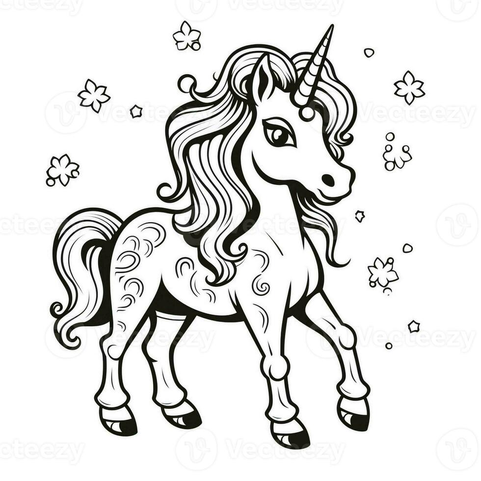 Unicorn Coloring Pages For Kids photo