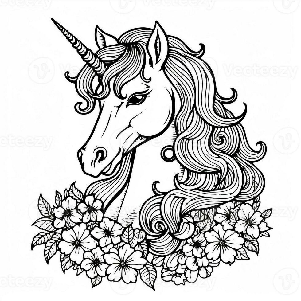 Unicorn Coloring Pages For Kids photo