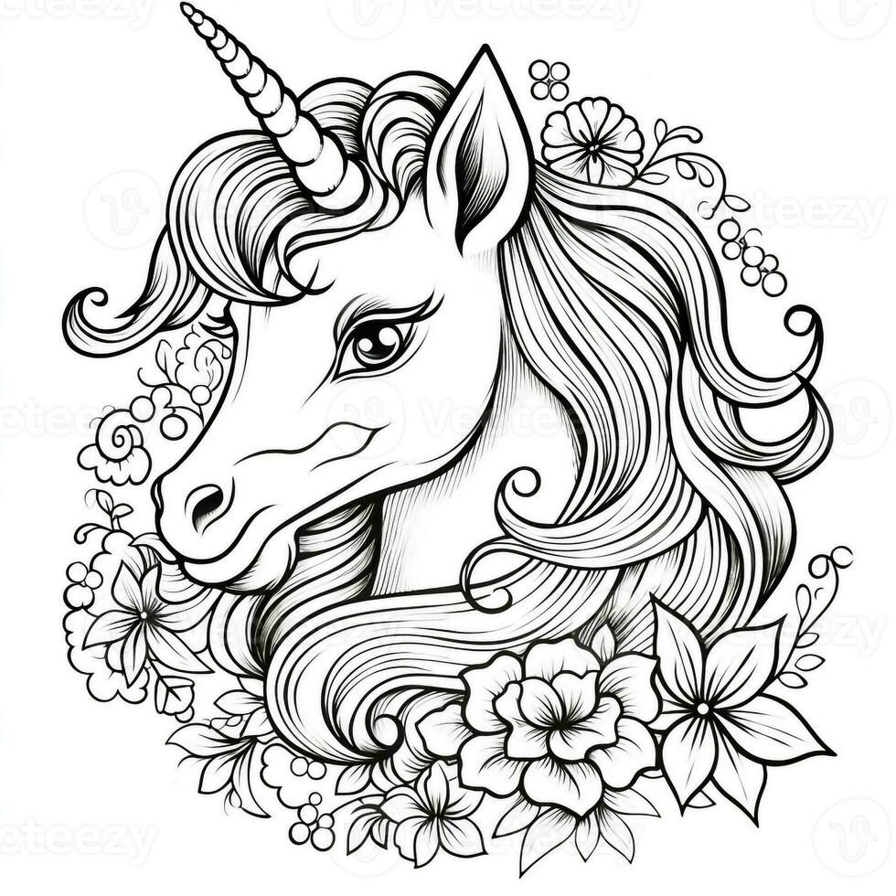 Unicorn Coloring Pages For Kids photo