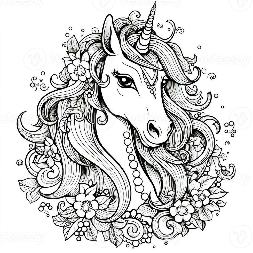 Unicorn Coloring Pages For Kids photo