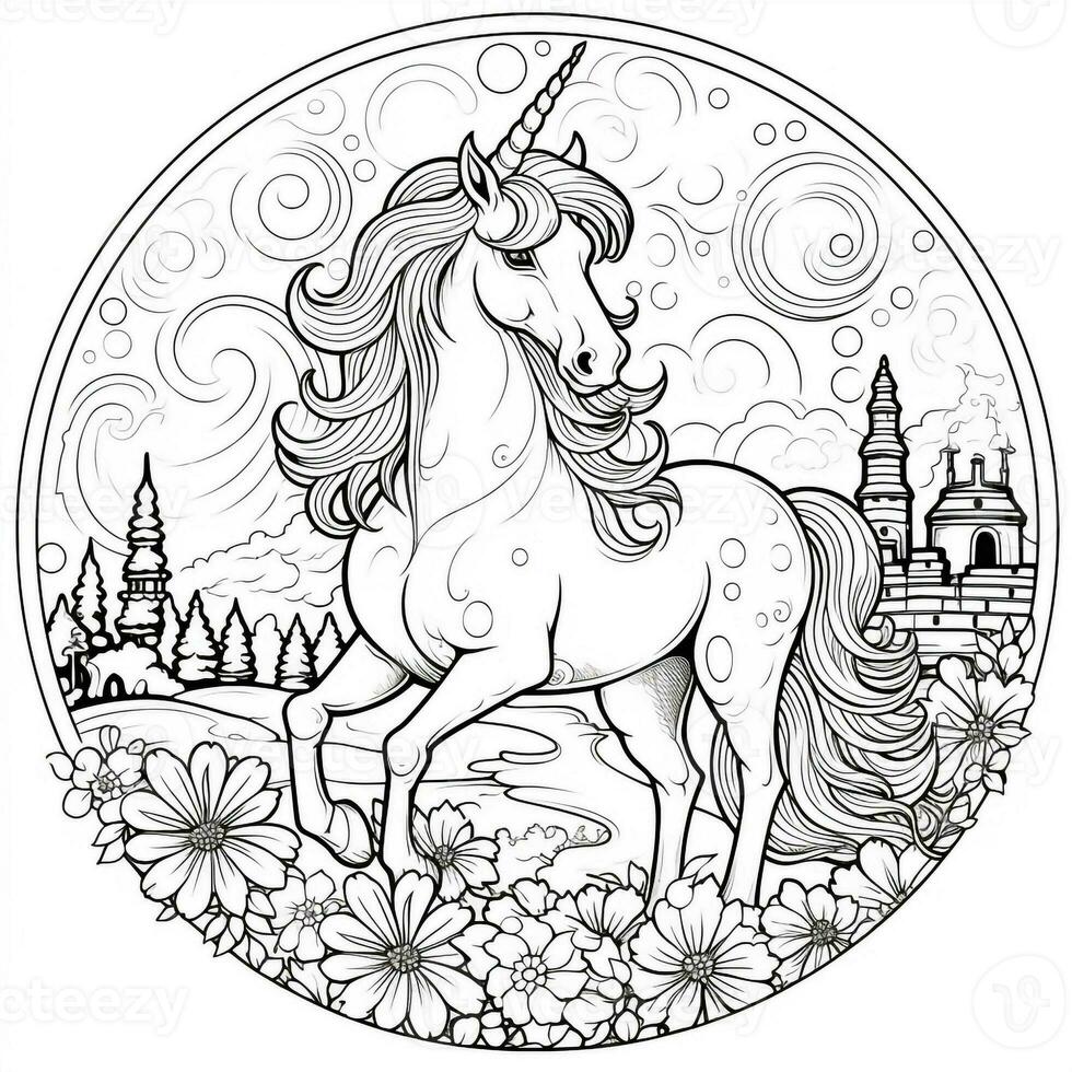 Unicorn Coloring Pages For Kids photo