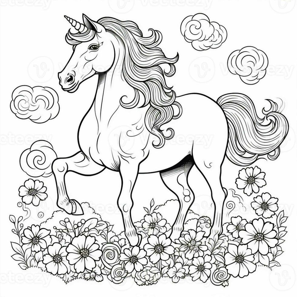 Unicorn Coloring Pages For Kids photo