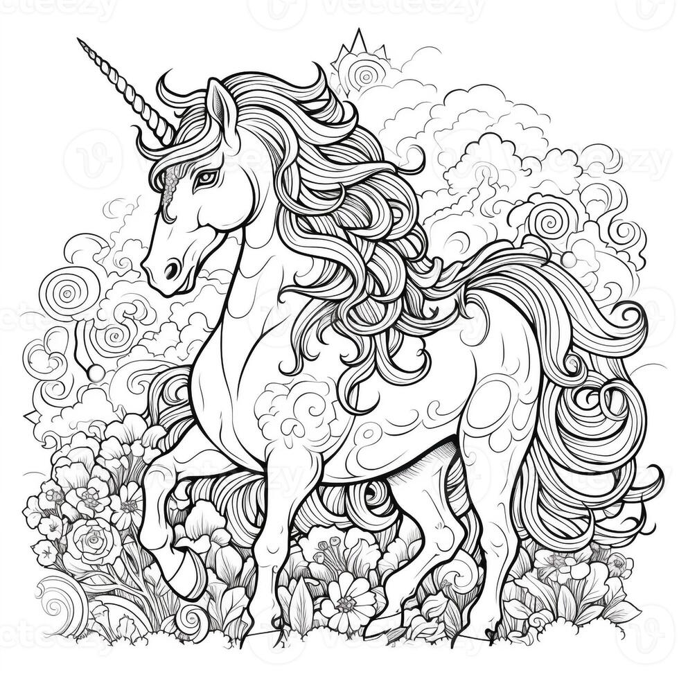 Unicorn Coloring Pages For Kids photo