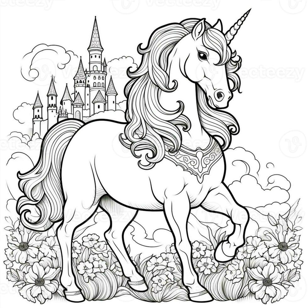 Unicorn Coloring Pages For Kids photo