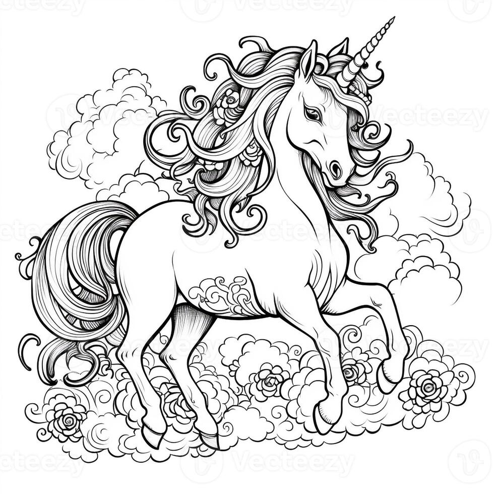 Unicorn Coloring Pages For Kids photo