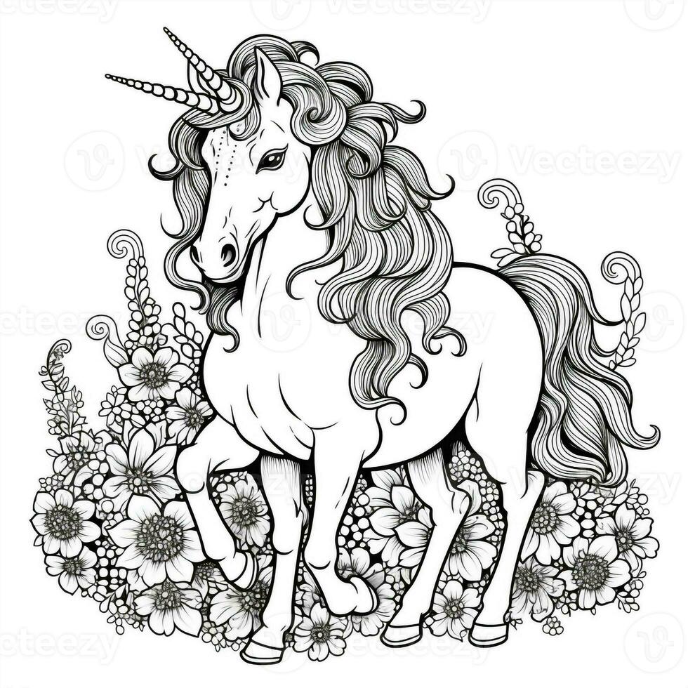 Unicorn Coloring Pages For Kids photo