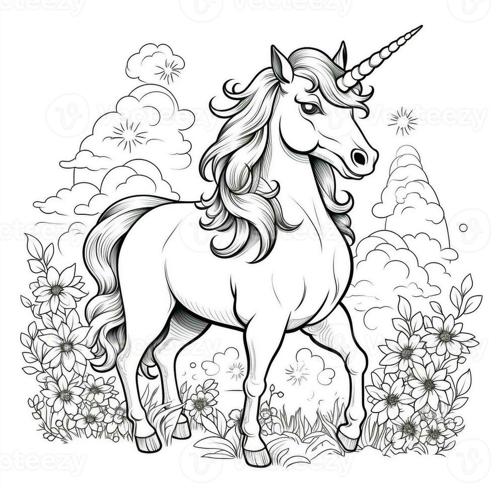 Unicorn Coloring Pages For Kids photo