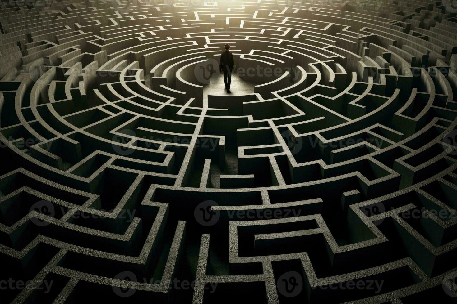 Feeling lost or trapped within the maze struggle with mental health photo