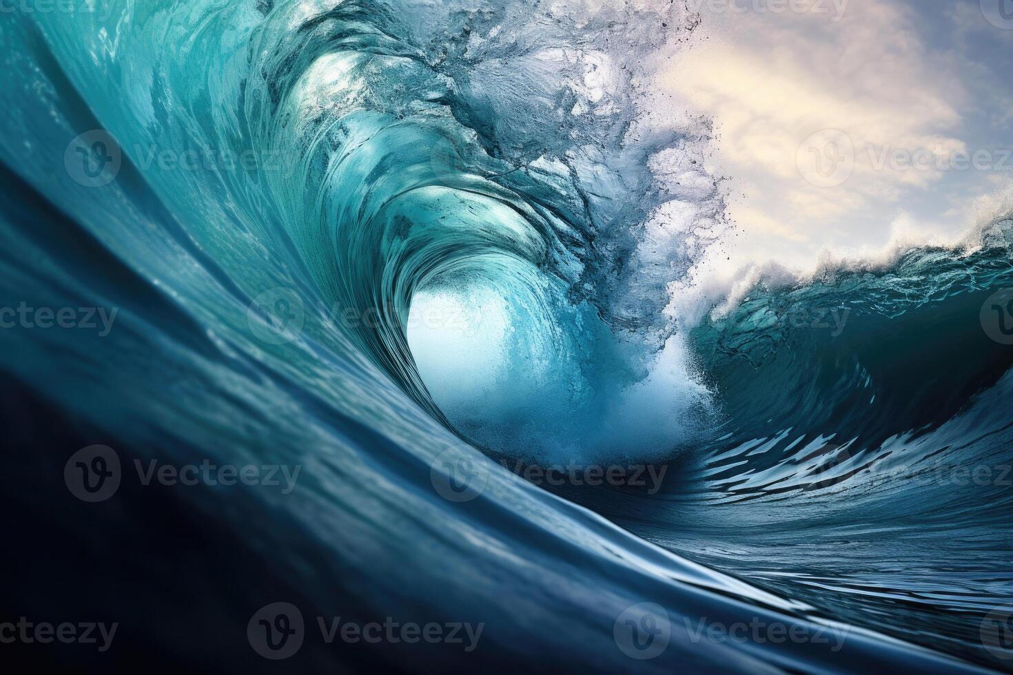 Large stormy ocean wave. photo