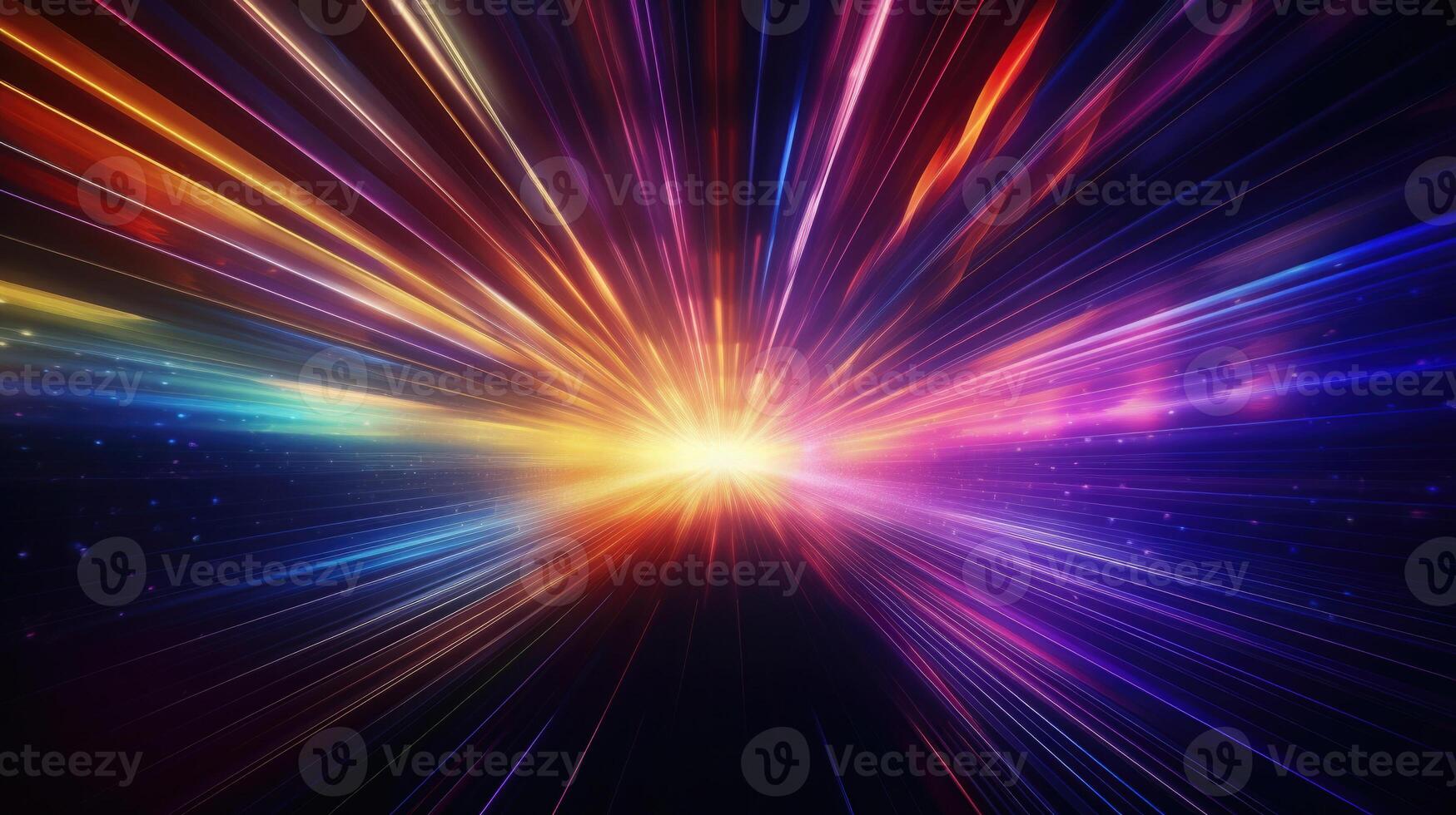 Abstract tunnel with colorful stripes in motion. photo
