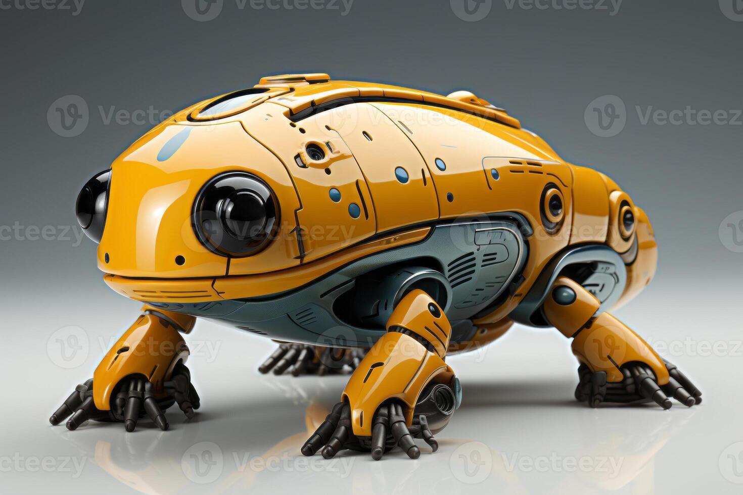 Platypus robot, robotic animal isolated over white background. AI Generated photo