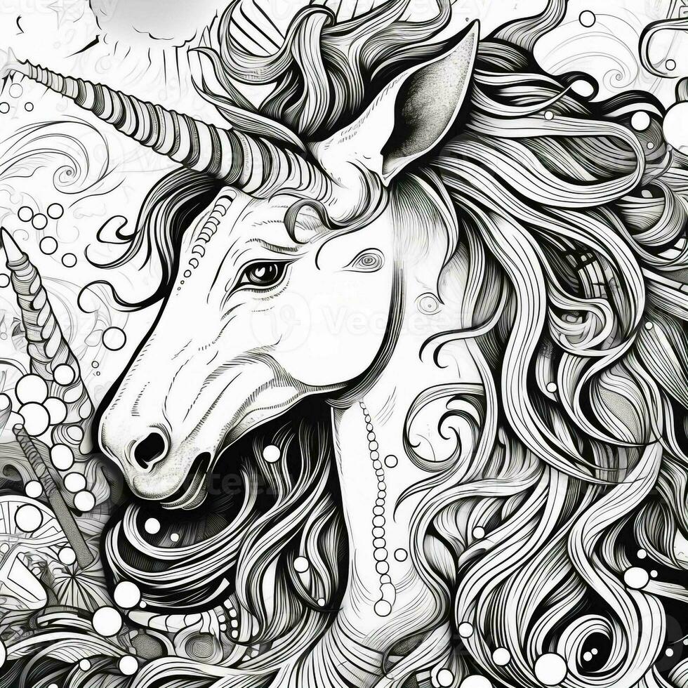 unicornio colorante paginas cómic estilo foto