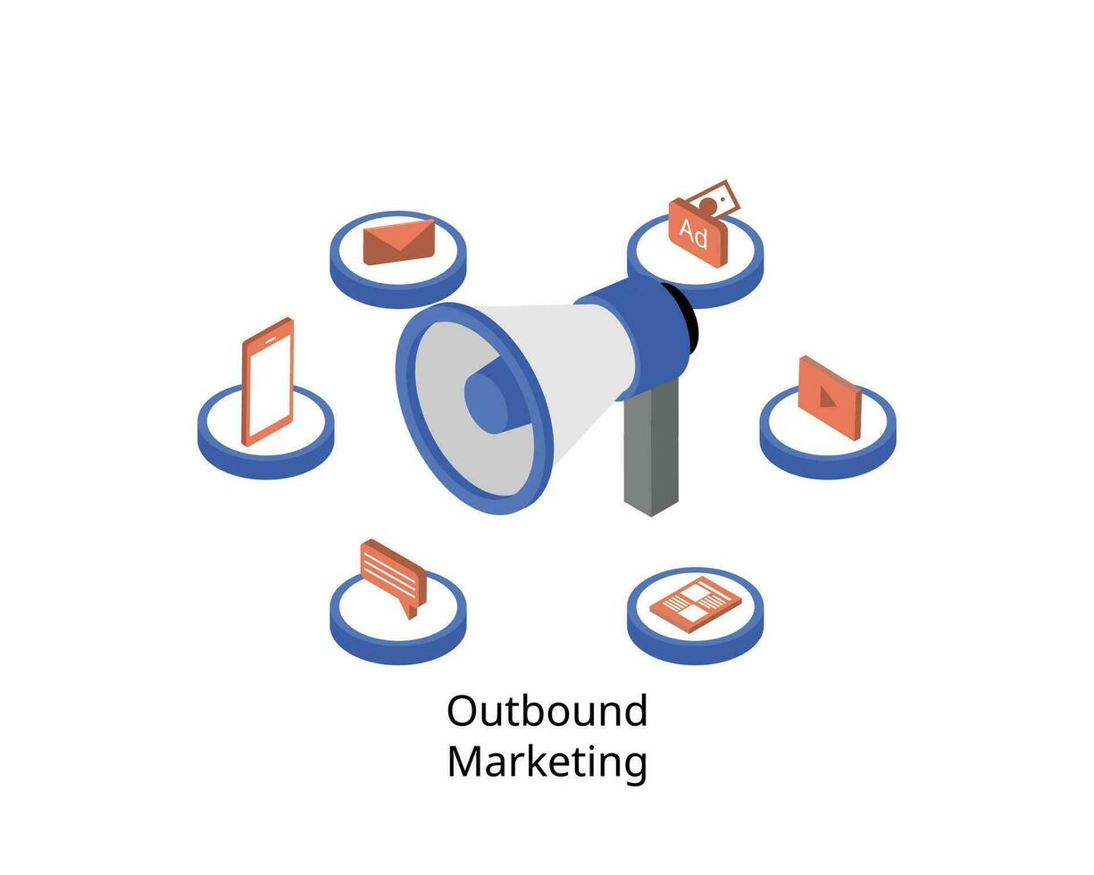 Outbound marketing is the result of reaching out to a potential customer vector