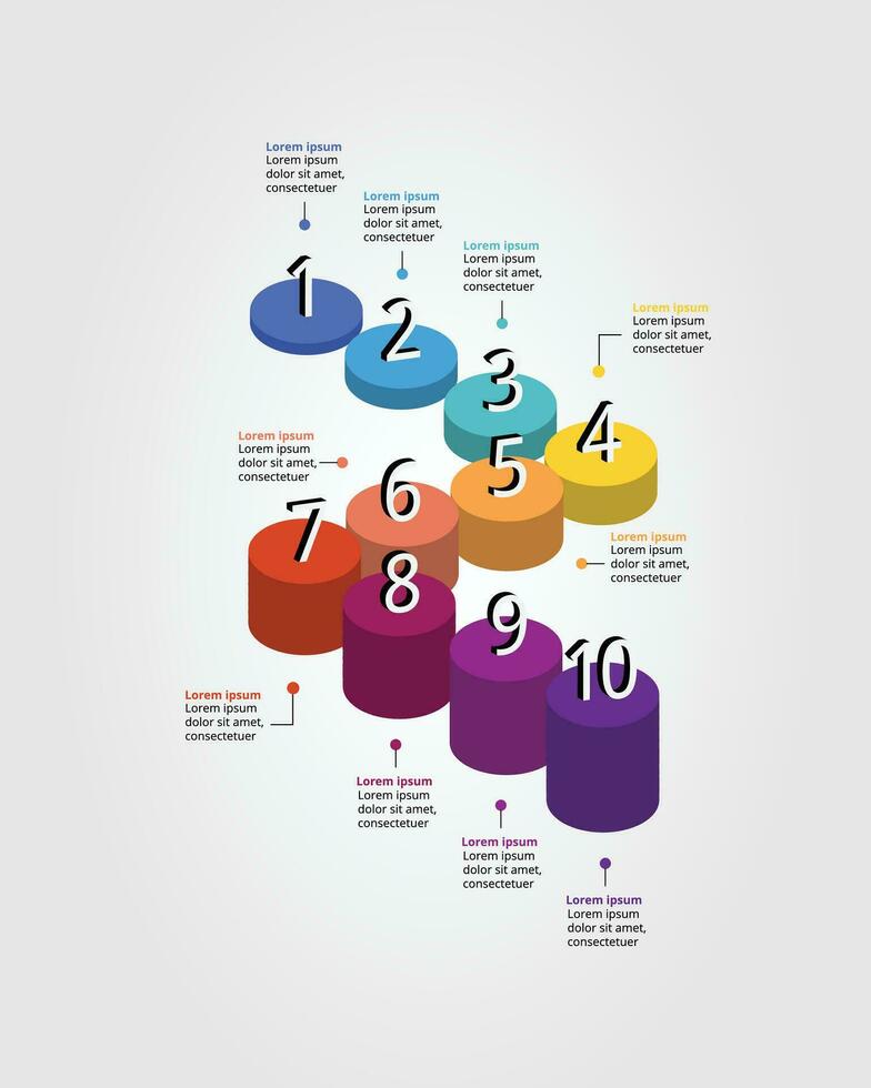 circle template step for infographic for presentation for 10 element vector