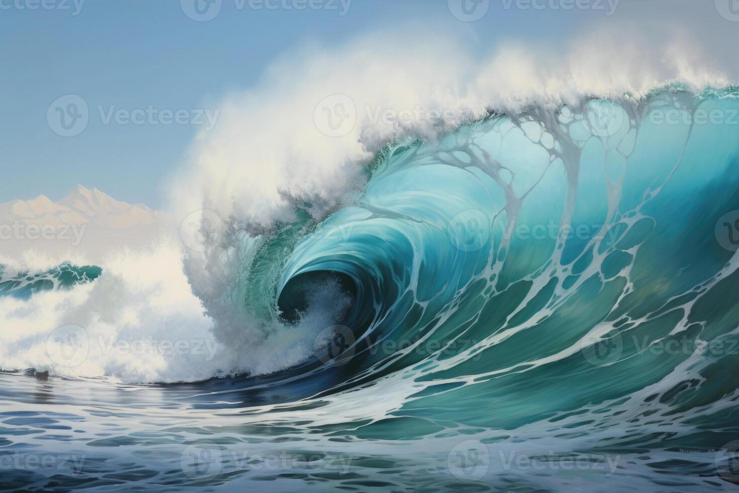 Large stormy ocean wave. photo