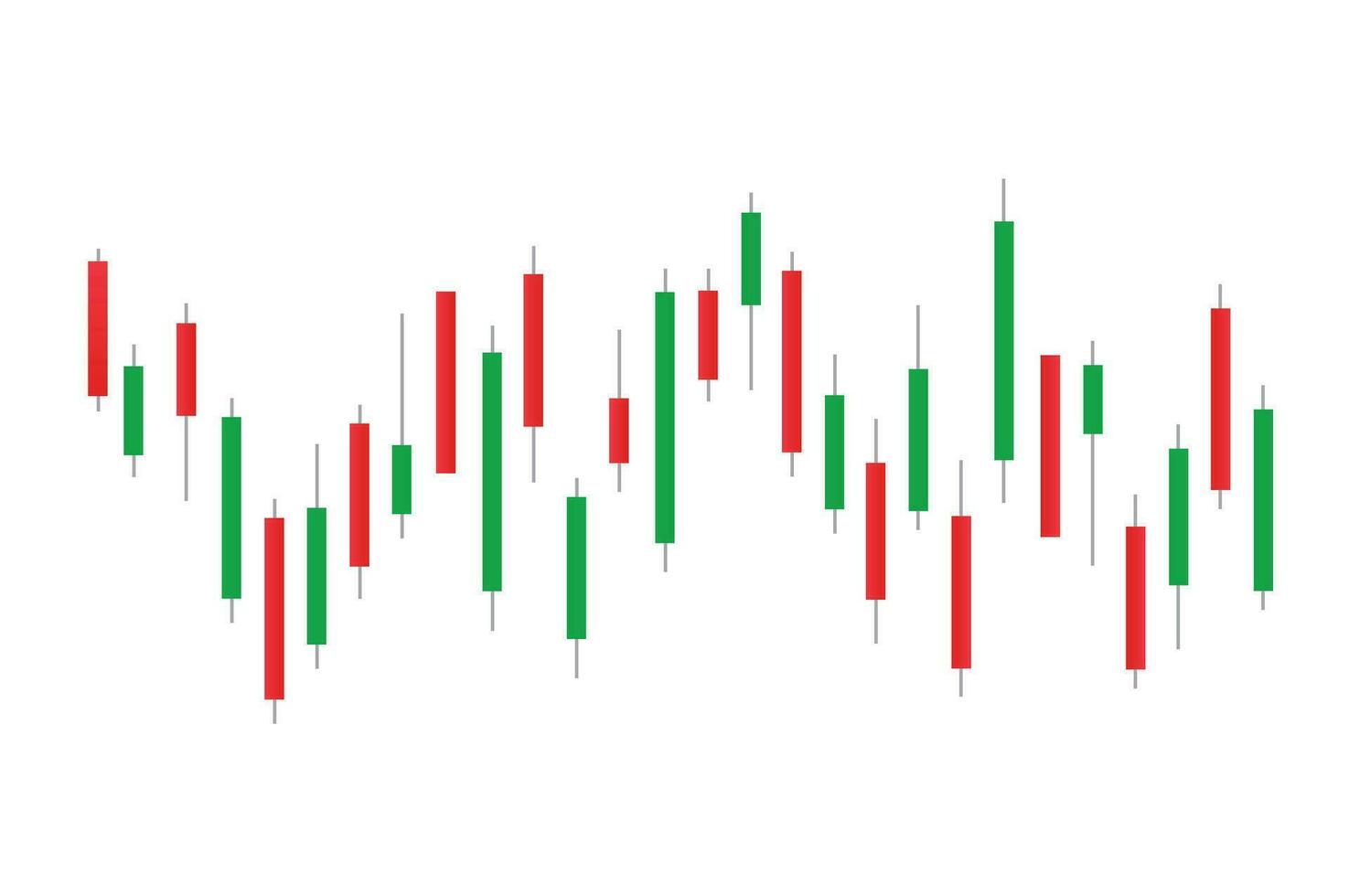 Stock market bar graph, candlestick chart, finance trade data, vector illustration.