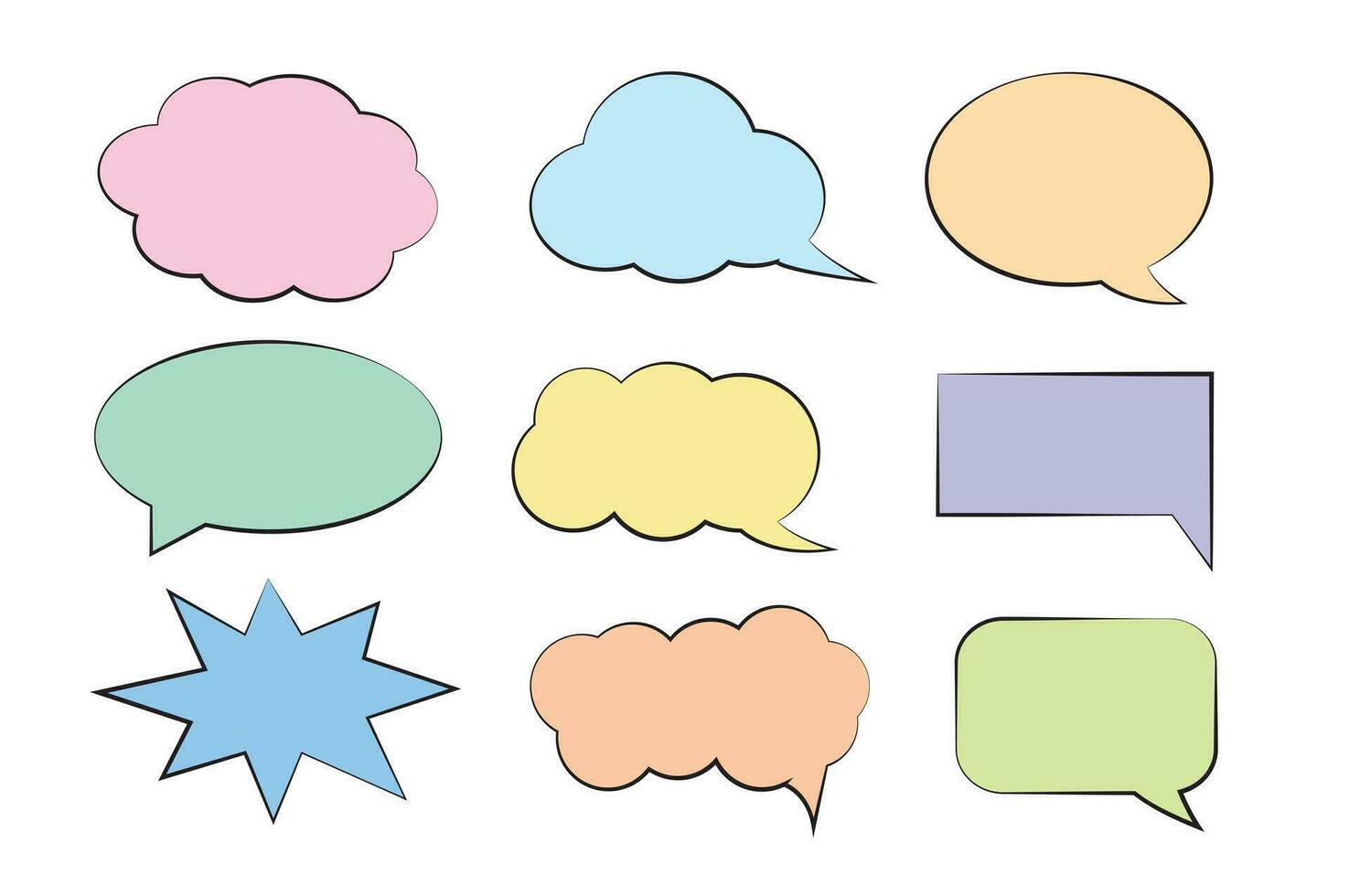 Set of callout, speech bubbles, chats, elements icons, vector illustration.