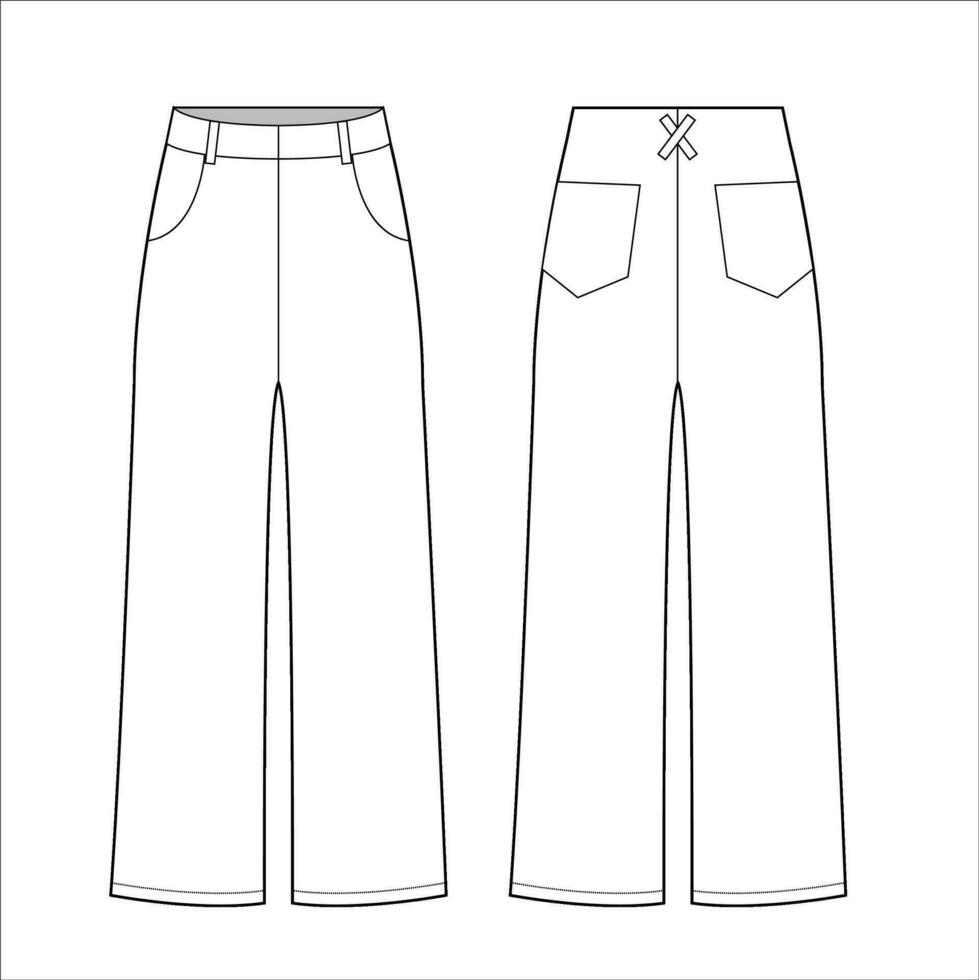 pantalones, pantalones vector plano bosquejo modelo