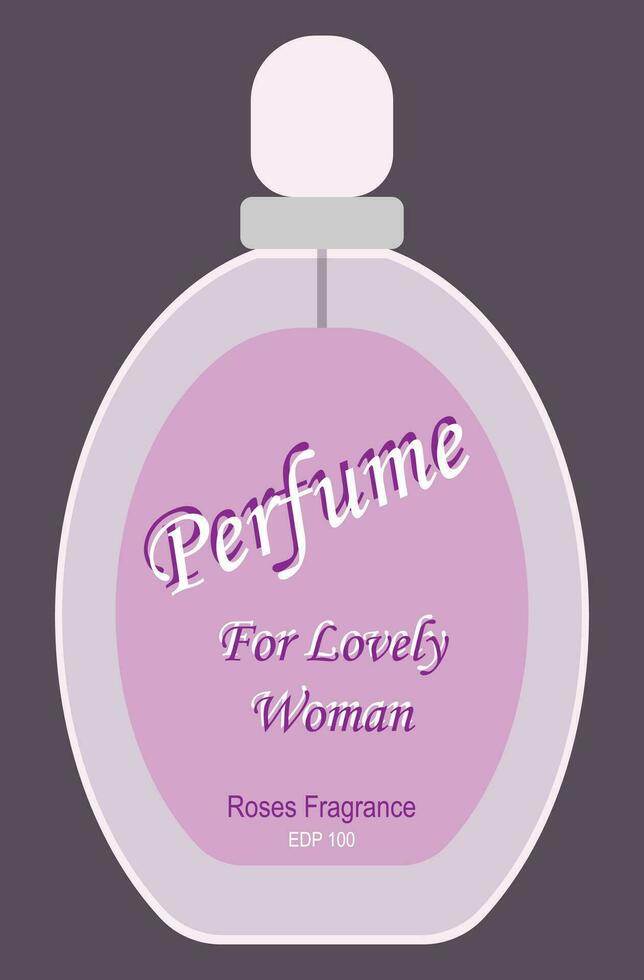 perfume botella vector ilustración, hembra rosado y púrpura perfume botella, adecuado para etiquetas y señales y pancartas y web publicidad, mínimo estilo dibujo, bueno para social medios de comunicación y impresión herramientas
