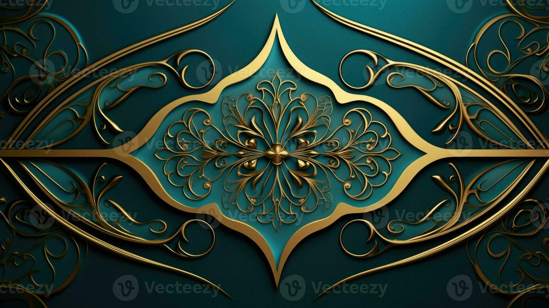 Abstract ornament in arabic style. Islamic background. Generative AI photo