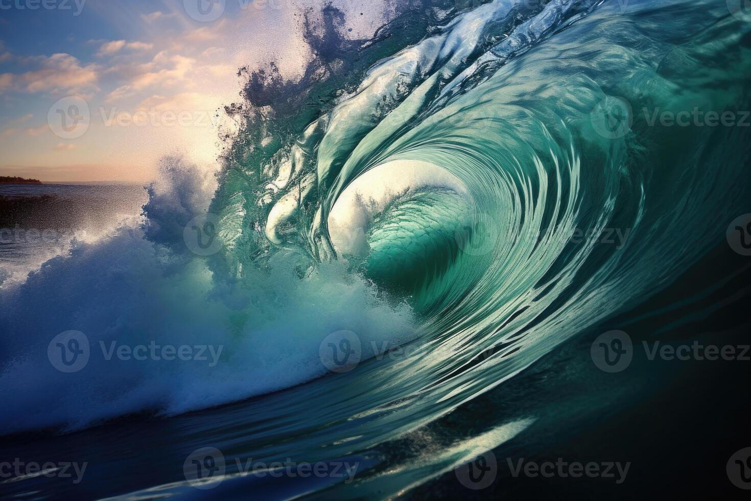 Large stormy ocean wave. photo