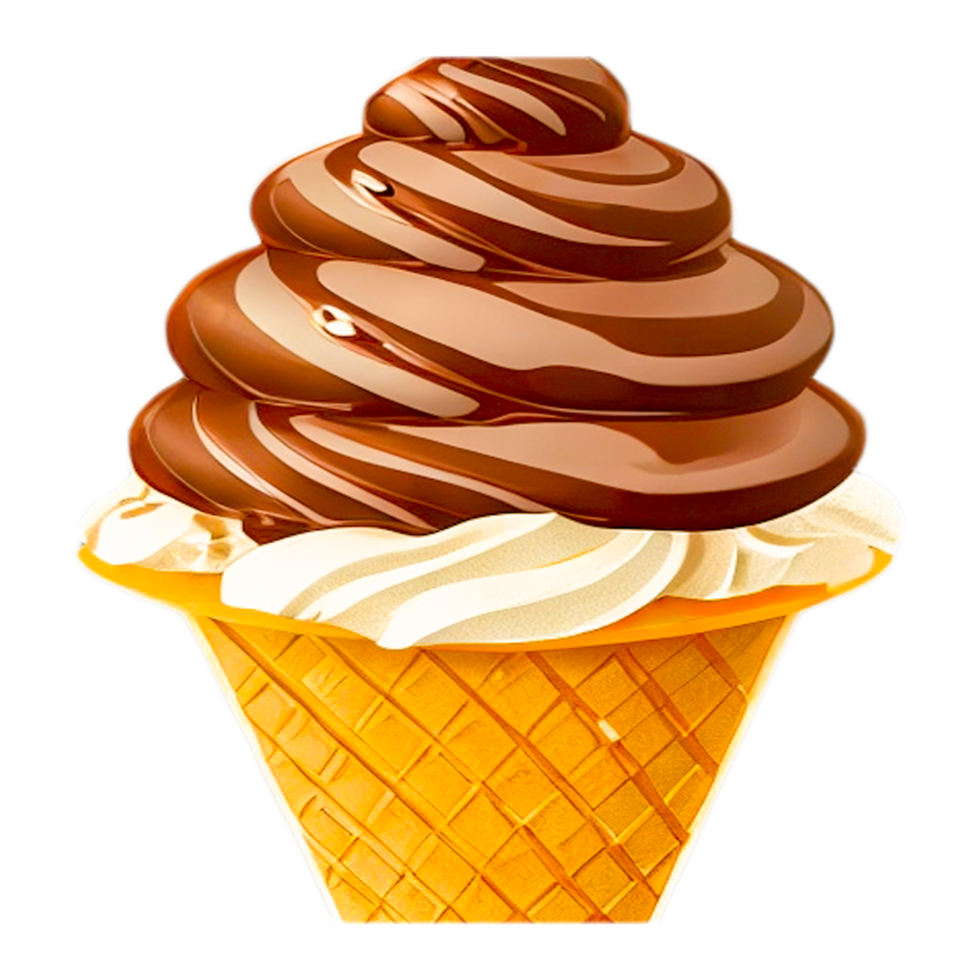 Ice cream cone Chocolate ice cream Soft serve, Cartoon ice cream, cartoon Character, cream, food Generative AI png