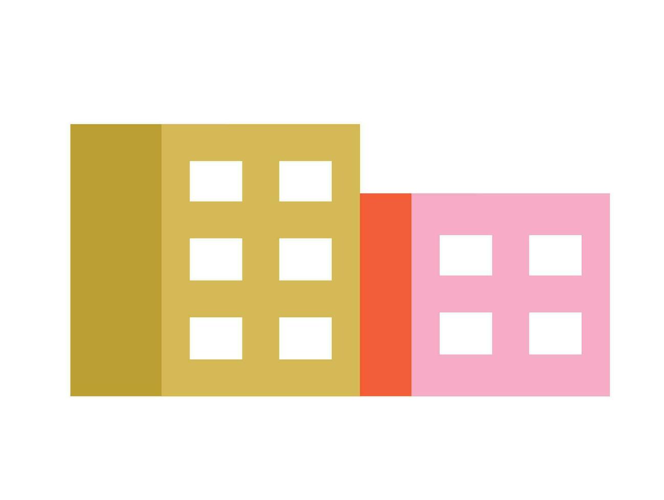 Real estate buildings semi flat colour vector object. Apartments. Editable cartoon clip art icon on white background. Simple spot illustration for web graphic design