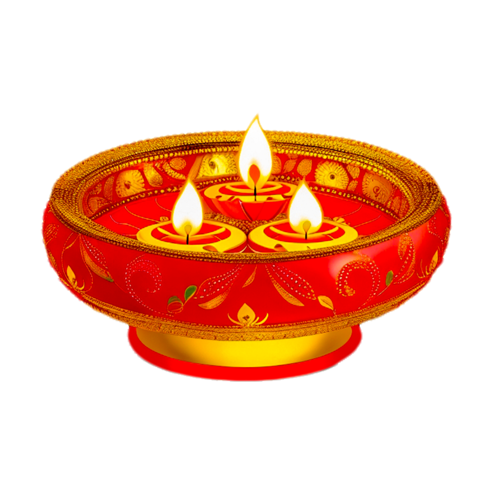 Candle light or tea light flame in ornament bowl Generative Ai png