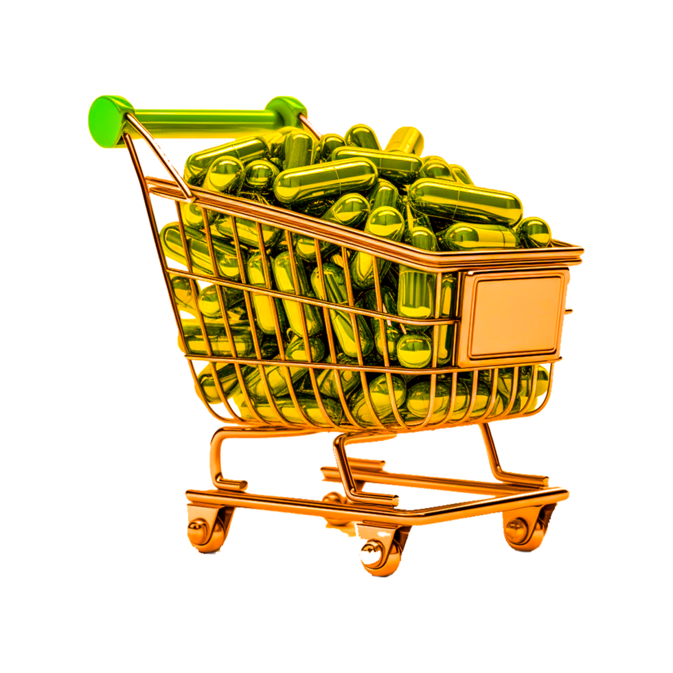 Shopping basket Generative Ai png