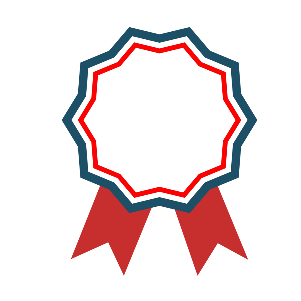 Star Badge Shape Emblem Design, Flat Badge With Ribbon Decoration, Blank Badge Illustration png