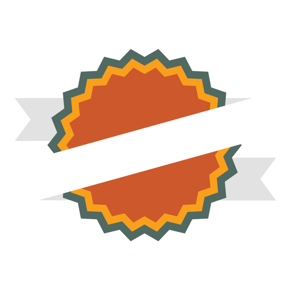 Star Badge Shape Emblem Design, Flat Badge With Ribbon Decoration, Blank Badge Illustration png