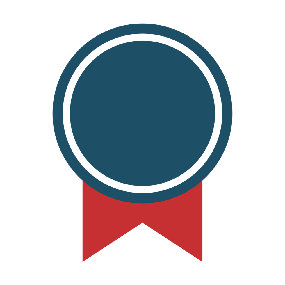 Circle Badge Shape Emblem Design, Flat Badge With Ribbon Decoration, Blank Badge Illustration png