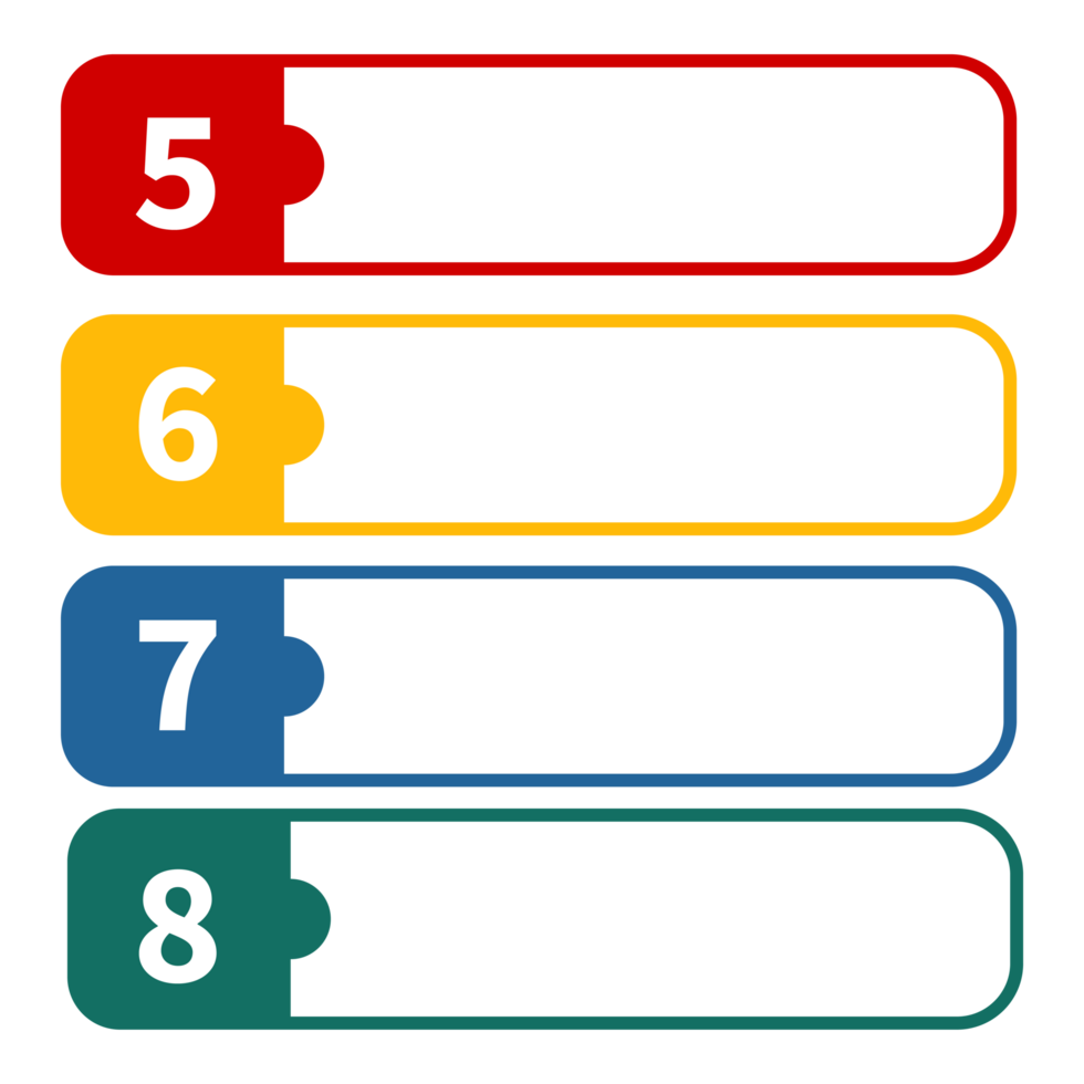 infográfico cardápio Lista 8 degrau ou processo, apresentação Lista cardápio, infográfico Lista número elemento png