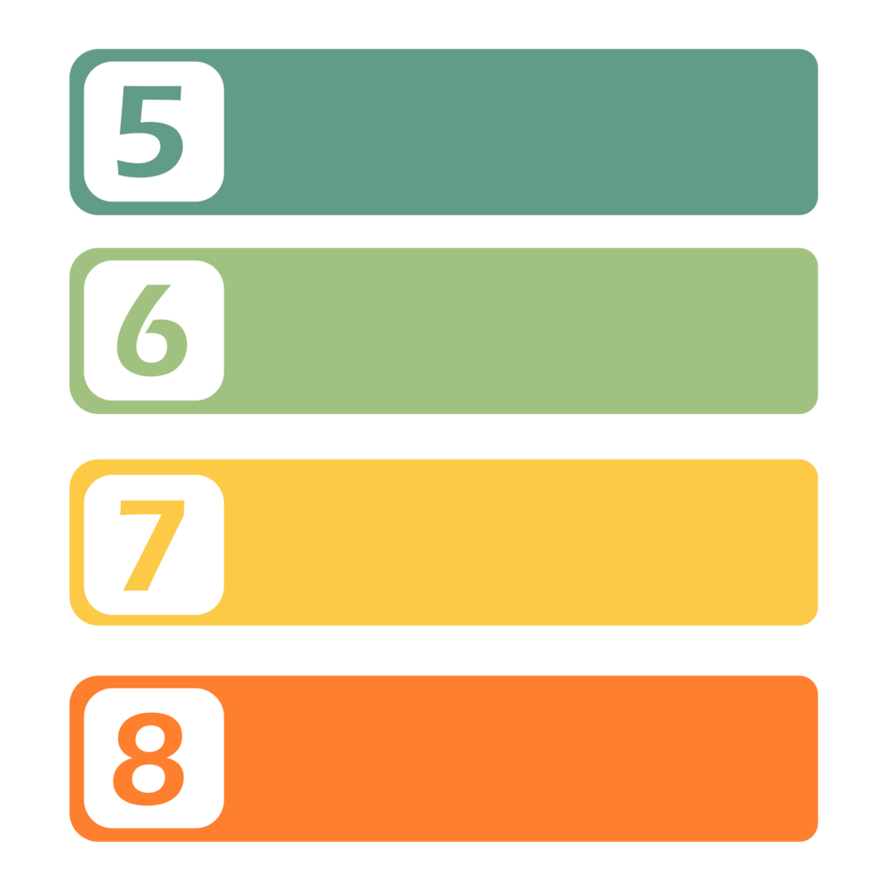Infographic Menu List 8 Step or Process, Presentation List Menu, Infographic List Number Element png