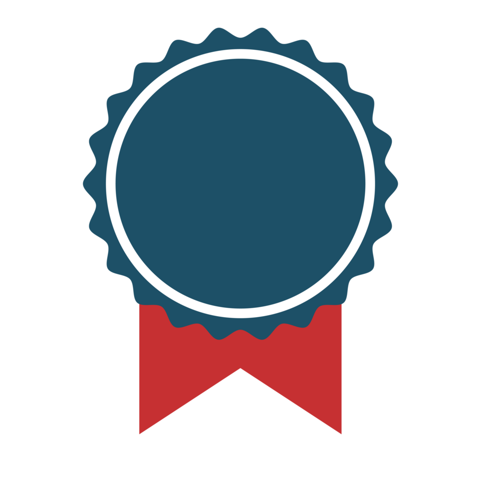 Circle Badge Shape Emblem Design, Flat Badge With Ribbon Decoration, Blank Badge Illustration png