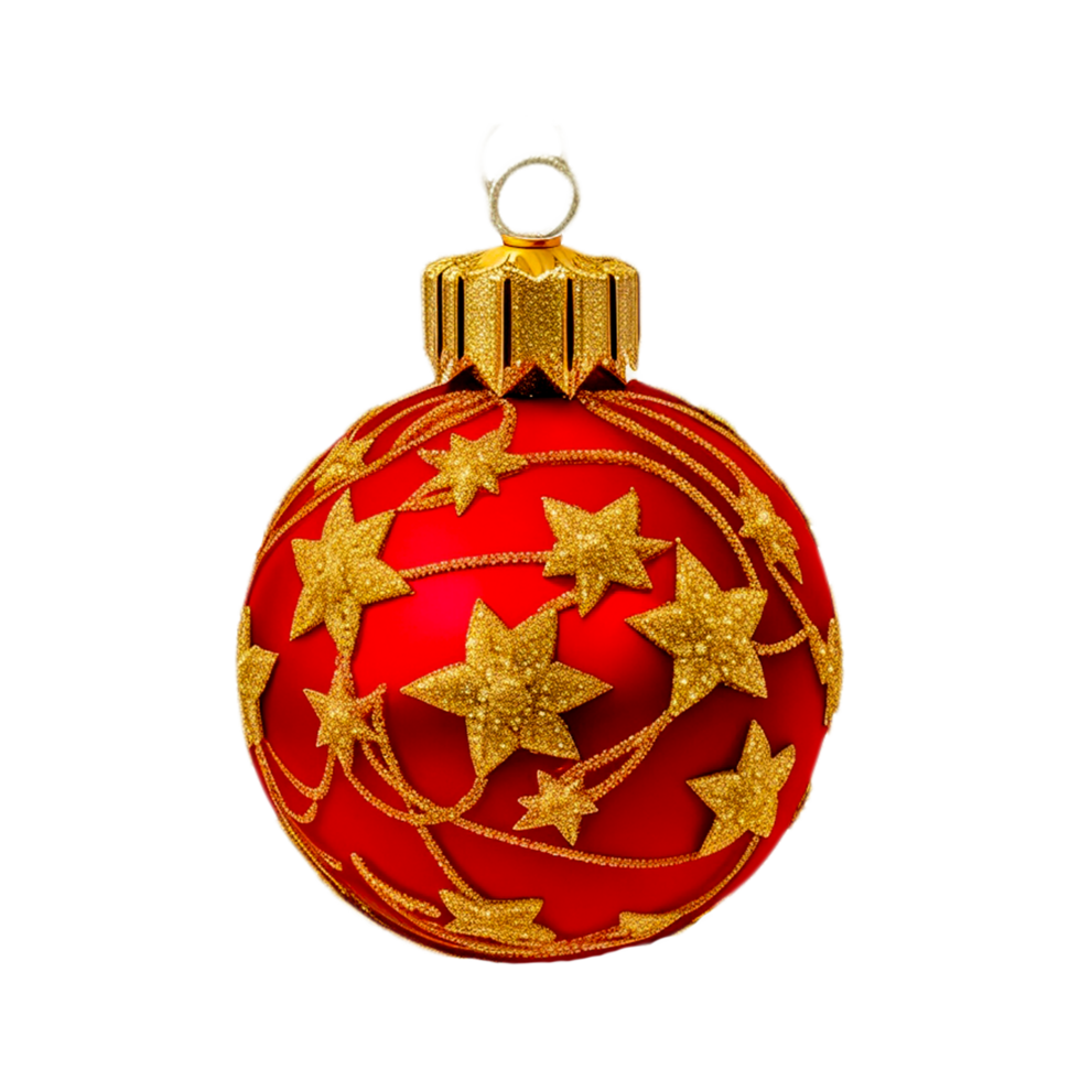 Kerstmis ornament rood sneeuwvlok, prachtig rood bal, decor, Kerstmis decoratie PNG generatief ai