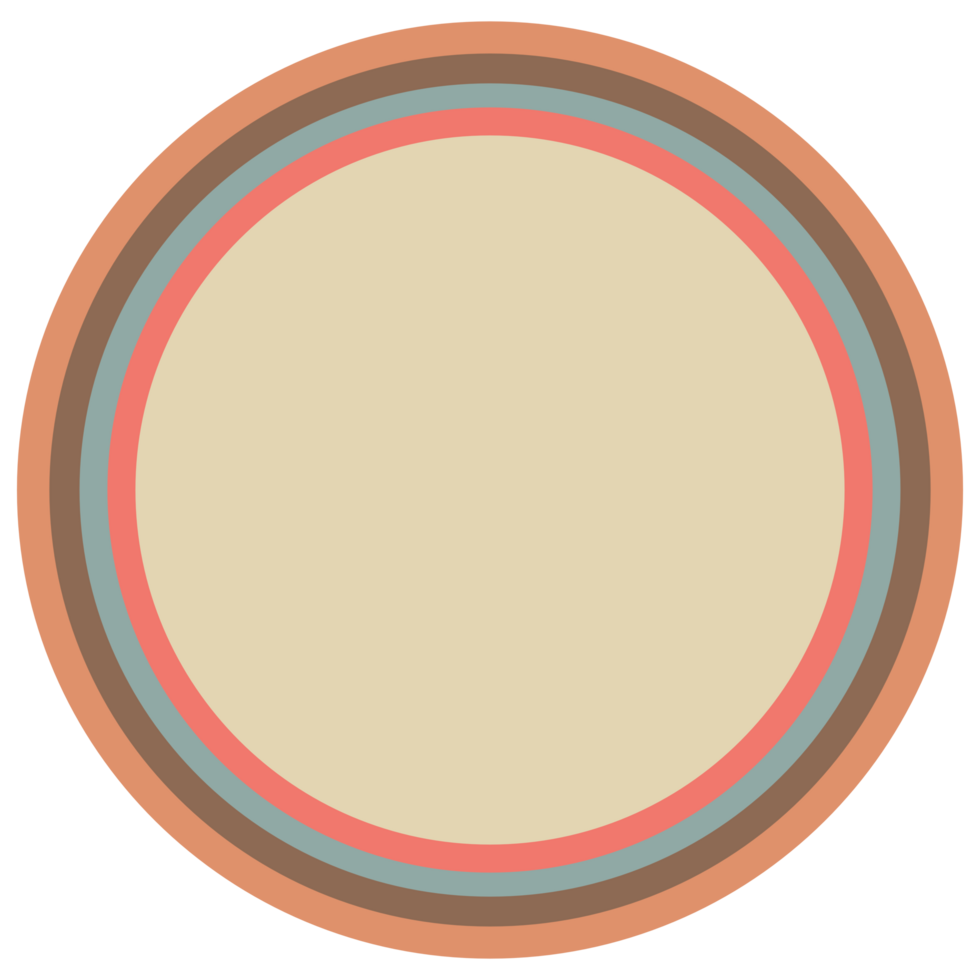 rainbow colored circles. 60-70s style retro. png