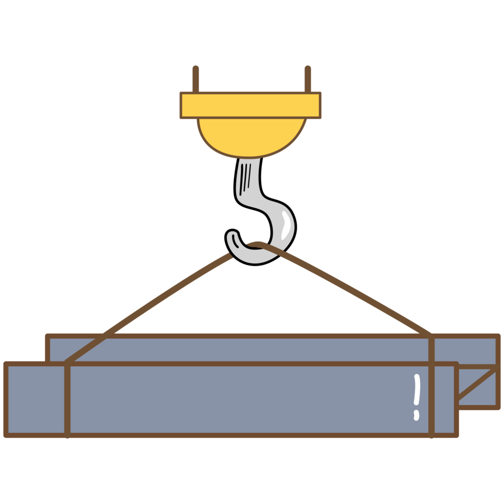 factory overhead crane to move a piece of metal. png